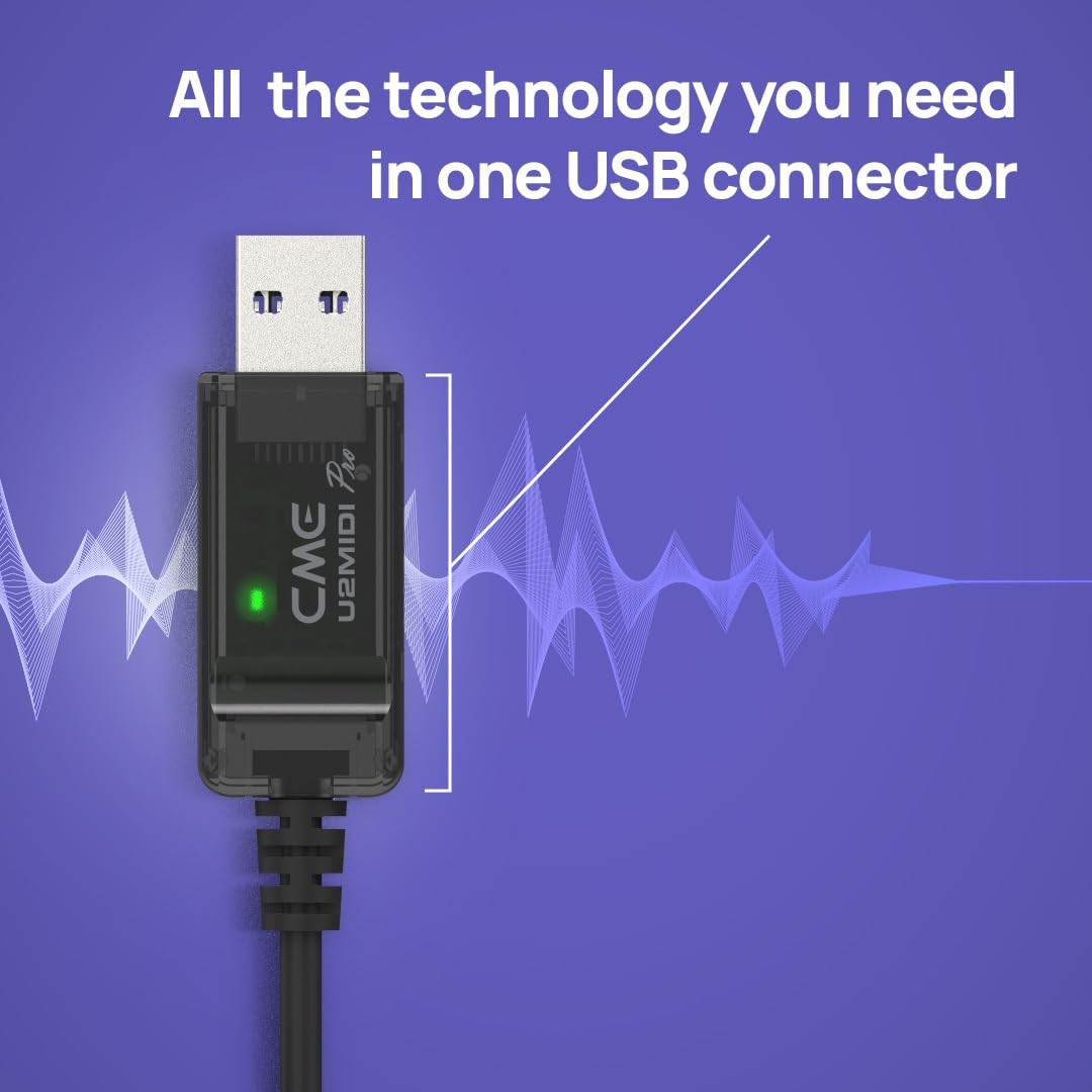 High-Speed USB MIDI Cable with Filter and Mapper - 6.5ft Plug & Play Interface