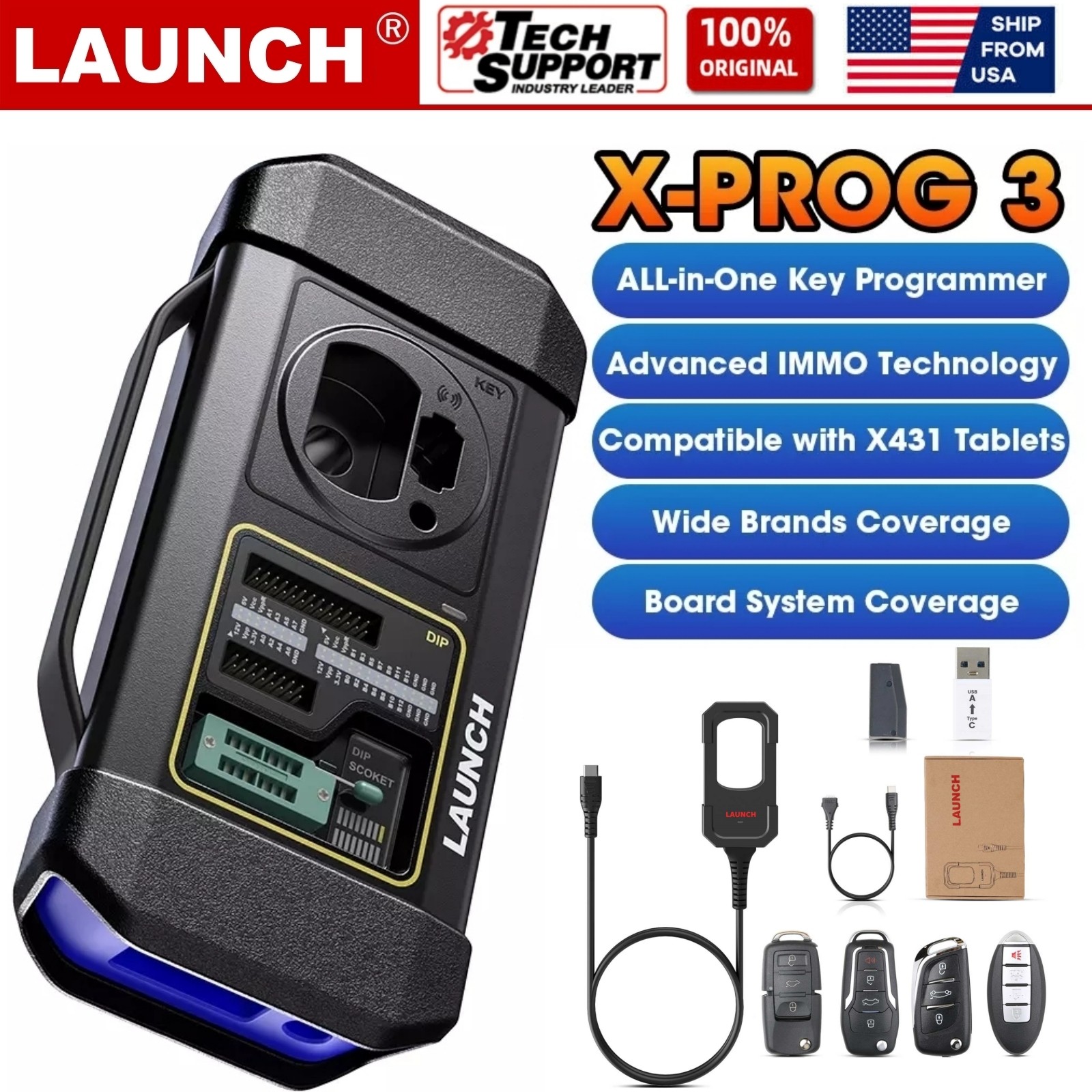 LAUNCH X431 X-PROG 3 Advanced Immobilizer Progarmmer with X431 Key Progarmmer