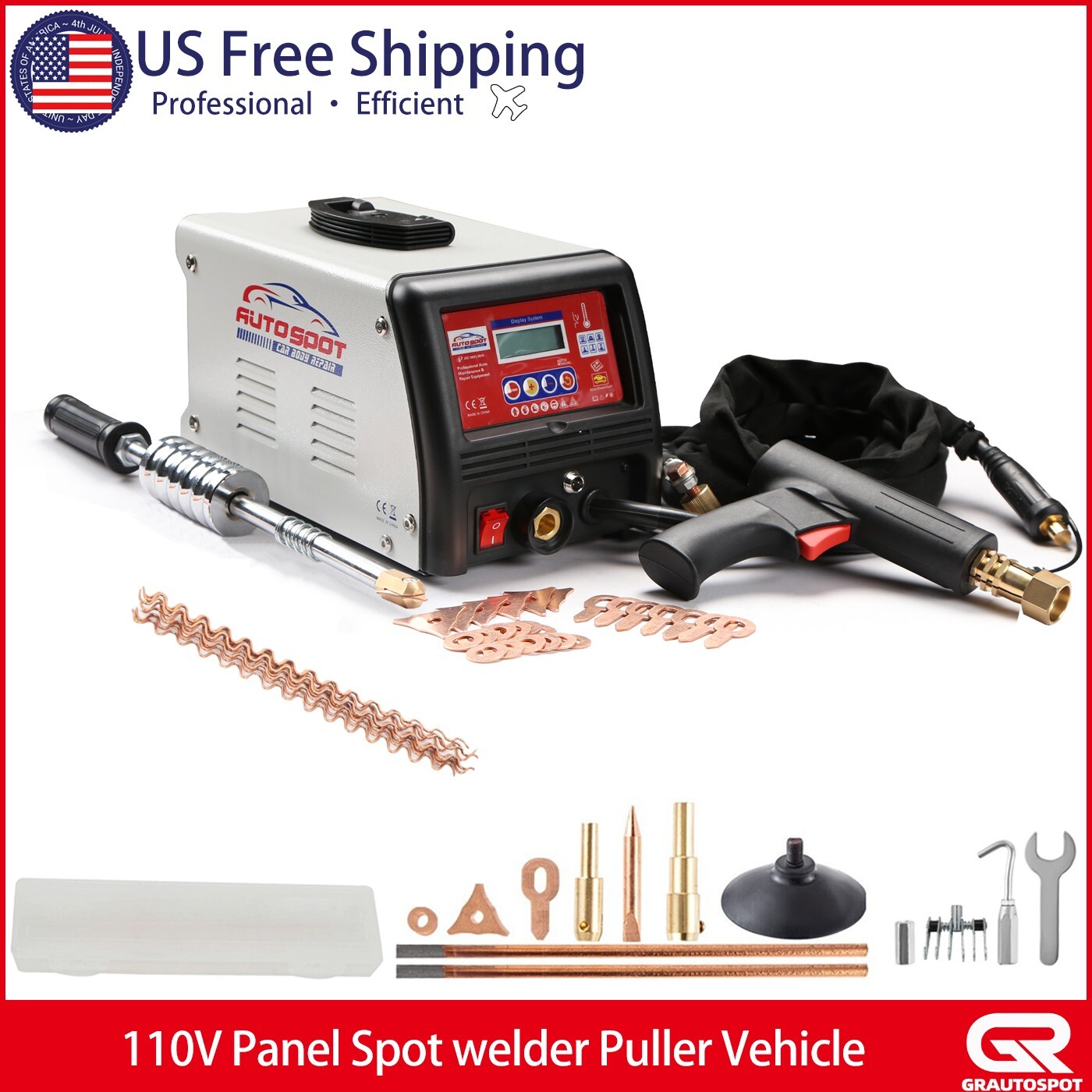 F98ES 220V 3KW PANEL SPOT WELDER PULLER VEHICLE DENT SPOTTER BONNET DOOR REPAIR