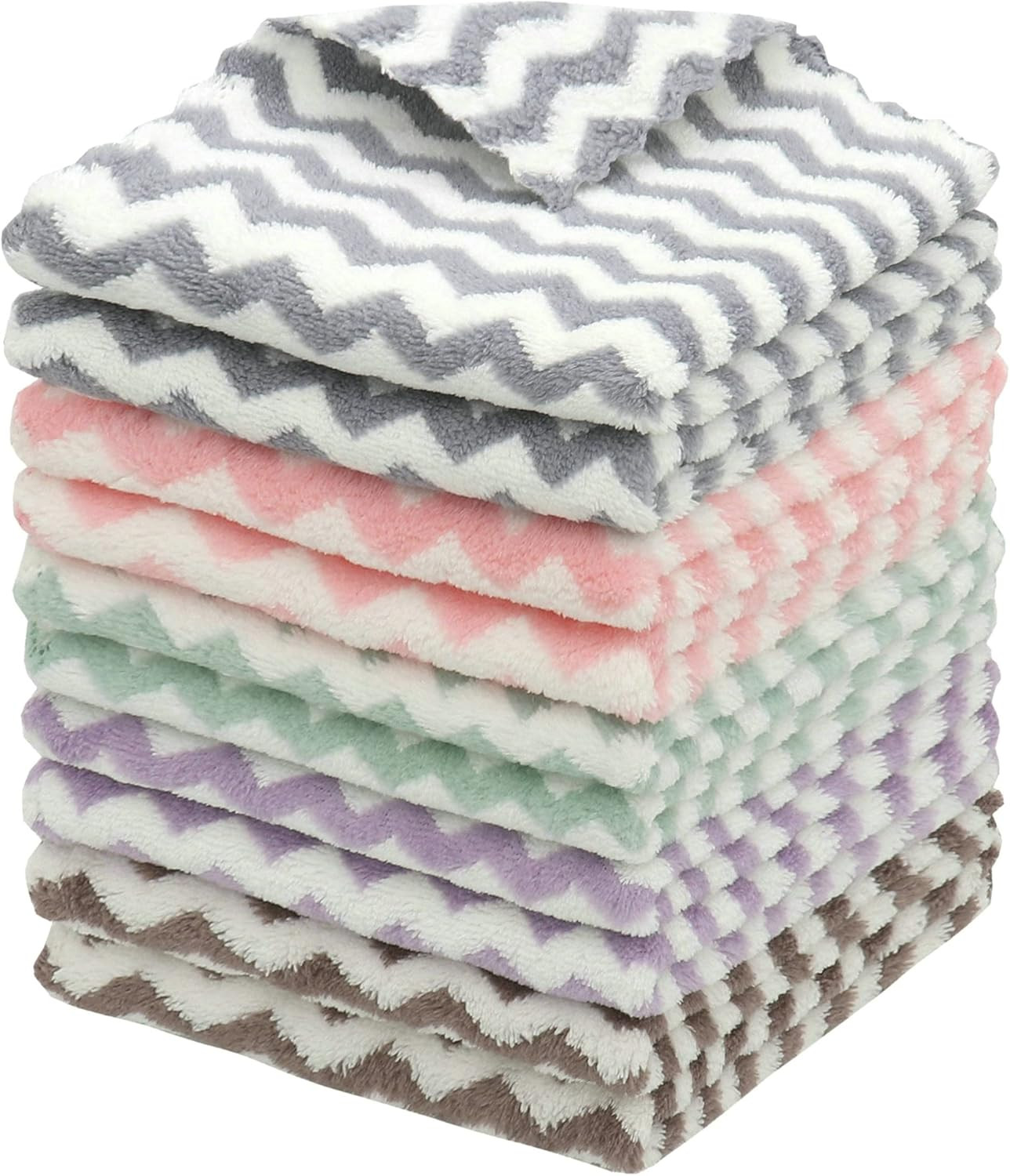 Microfiber Cleaning Cloth Lint Free Cleaning Rags, 10 Pack Fast Drying Dish Rags
