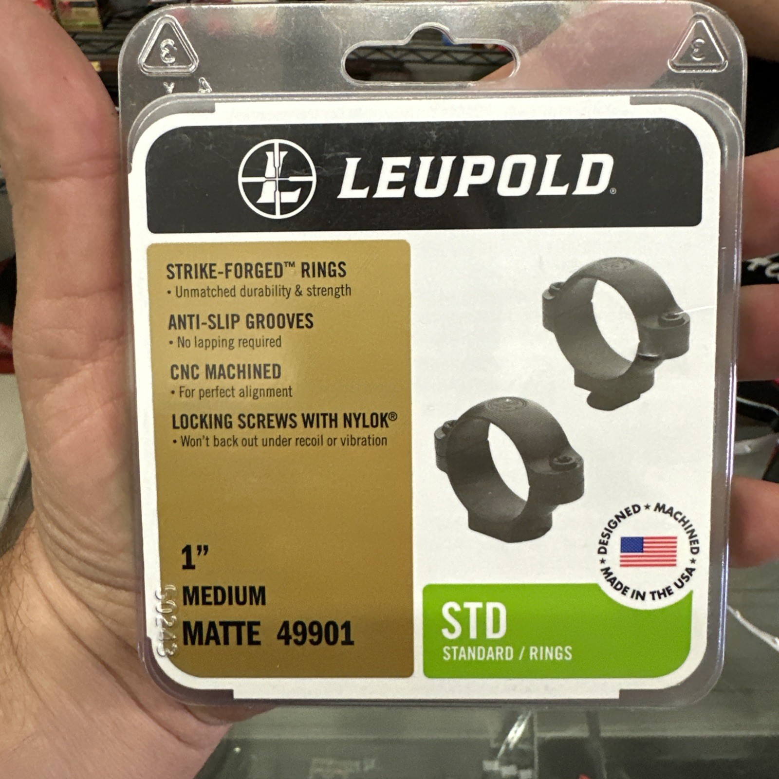 Leupold Scope Rings, 1" Diameter, Standard Medium Matte, Part 49901