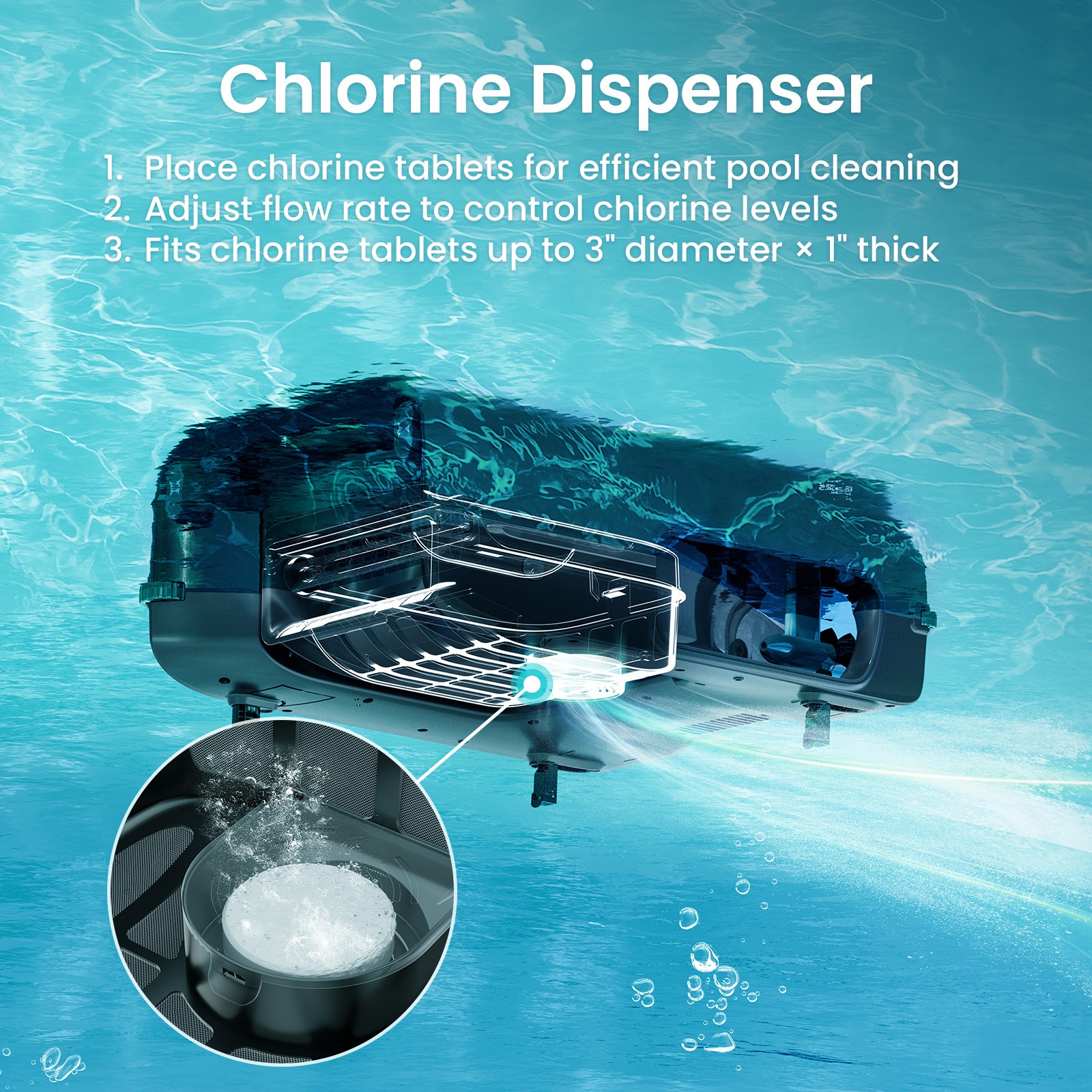 Aiper Robotic Pool Skimmer Automatic Surface Cleaner Solar Power,Surfer S2