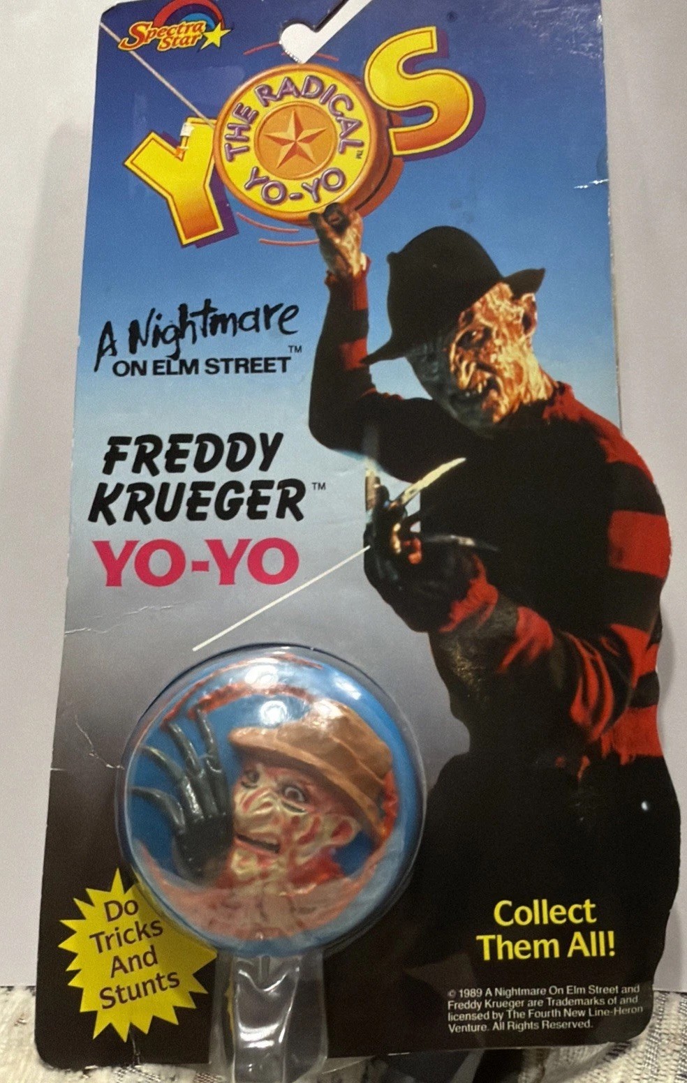 Vintage 1989 Spectra Star Nightmare On Elm Street Freddy Krueger YO-YO New Rare!