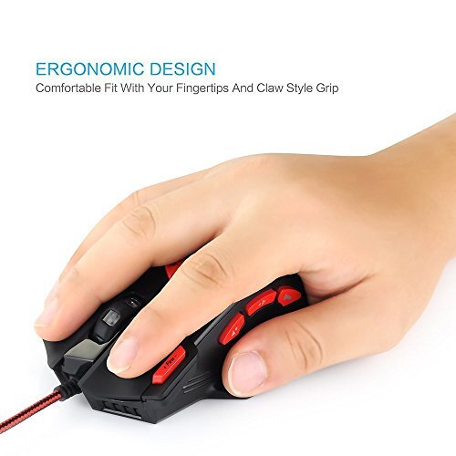 Zelotes T90 Professional 9200 DPI High Precision USB Wired Gaming Mouse,8 Button