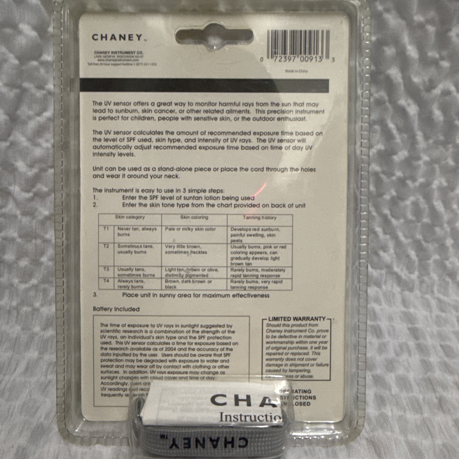 Chaney UV Sensor- New in Box