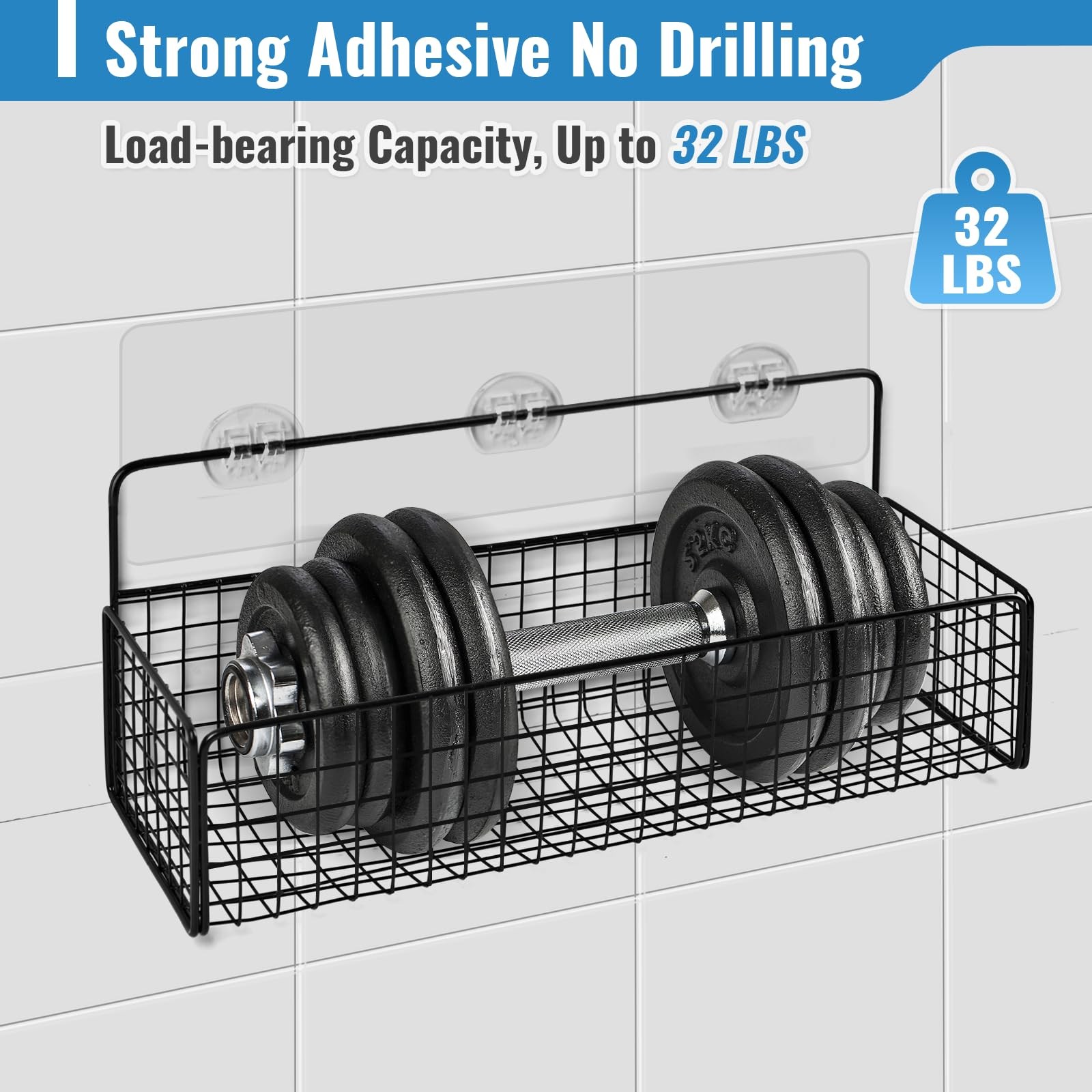 Shower Caddy Adhesive Strips Strong Wall Mounting Tape set 15 Pack PCS