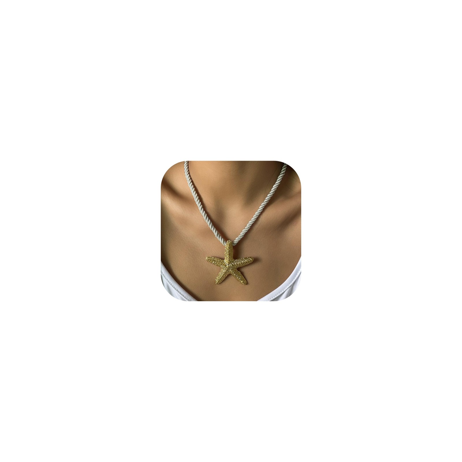 Starfish Necklace Puka Shell for Women Pearl Layered Necklaces J1:1