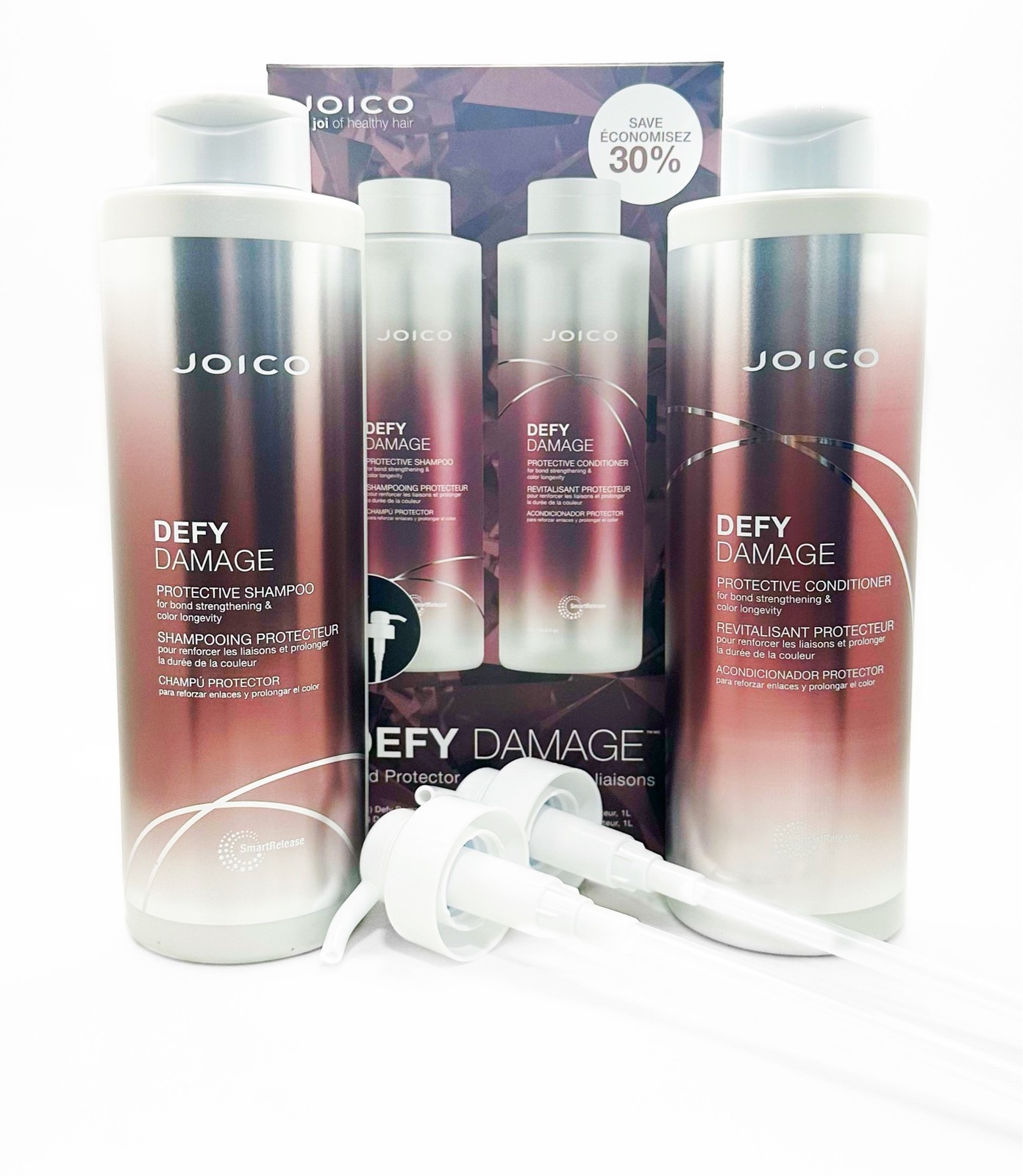 Joico Defy Damage Protective Duo Liters 33.8 oz+ Pumps