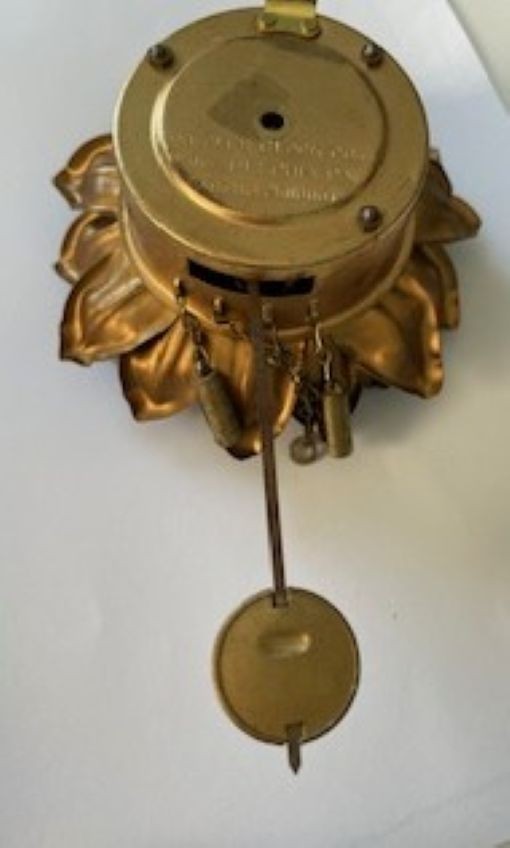 Lux "Sunflower" Pendulette Wall Clock Mechanical Key-wind