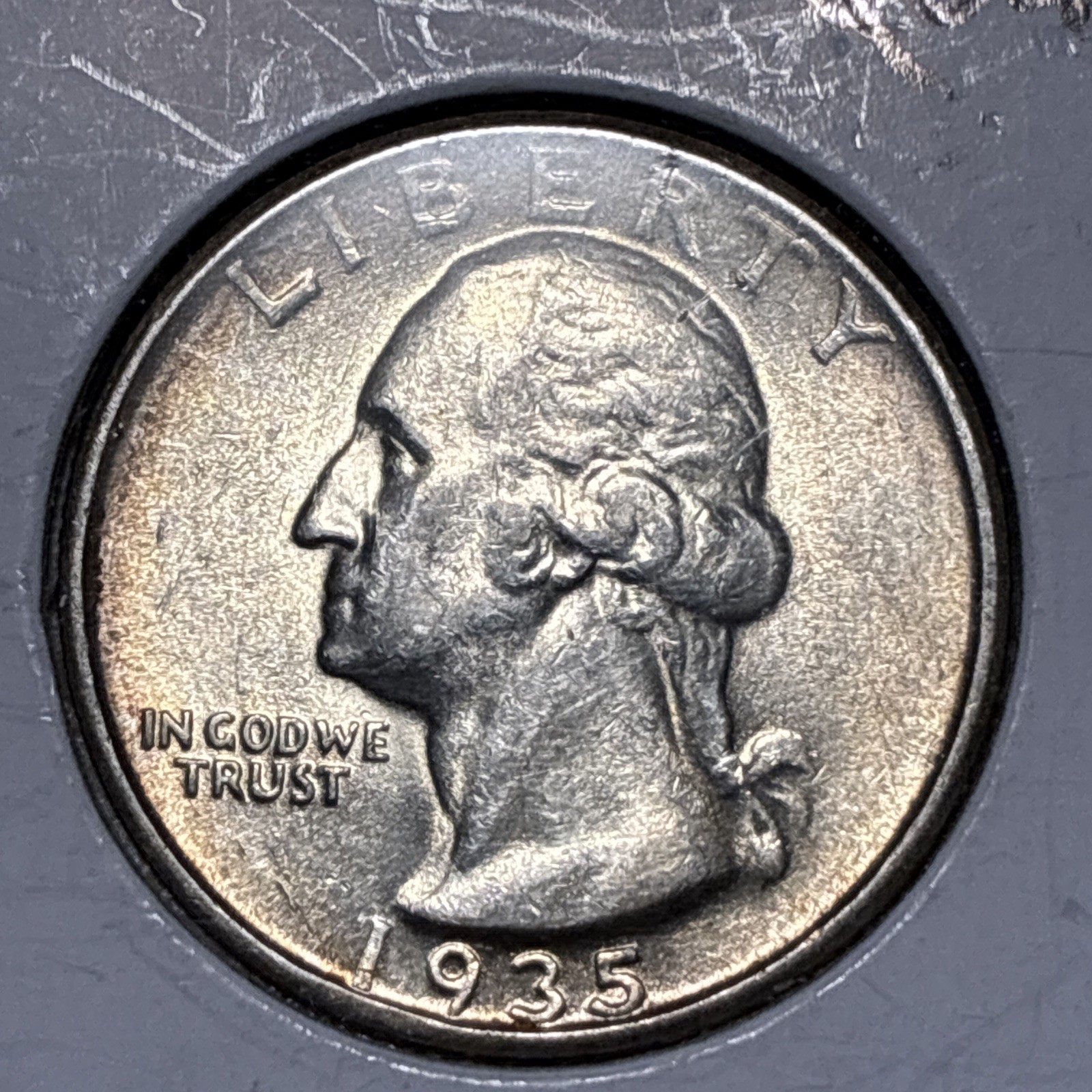1935-P Washington Quarter No Initials Rare