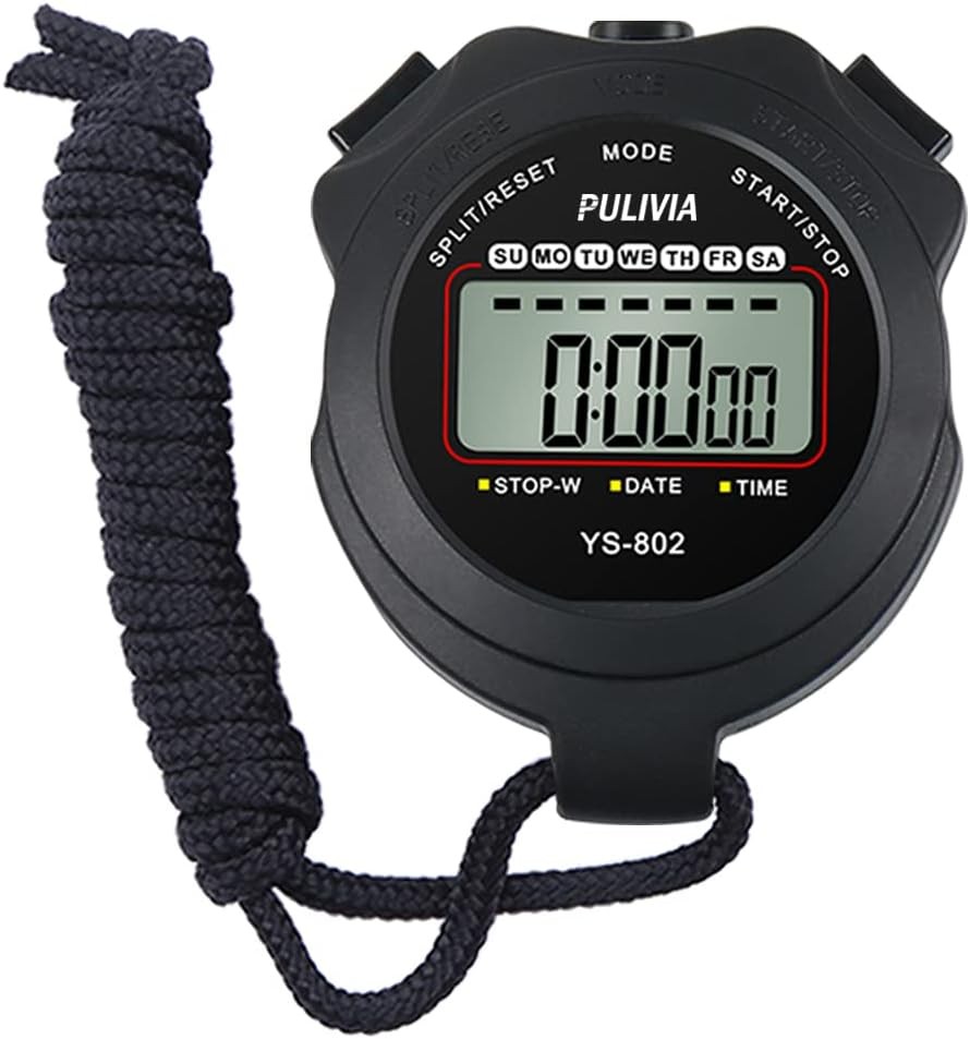 Stopwatch Timer Lap Split Digital Stopwatch with Clock Calendar Alarm,