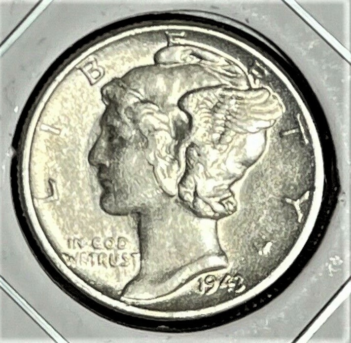 1943 P Mercury Dime  90% Silver XF Extra Fine to AU