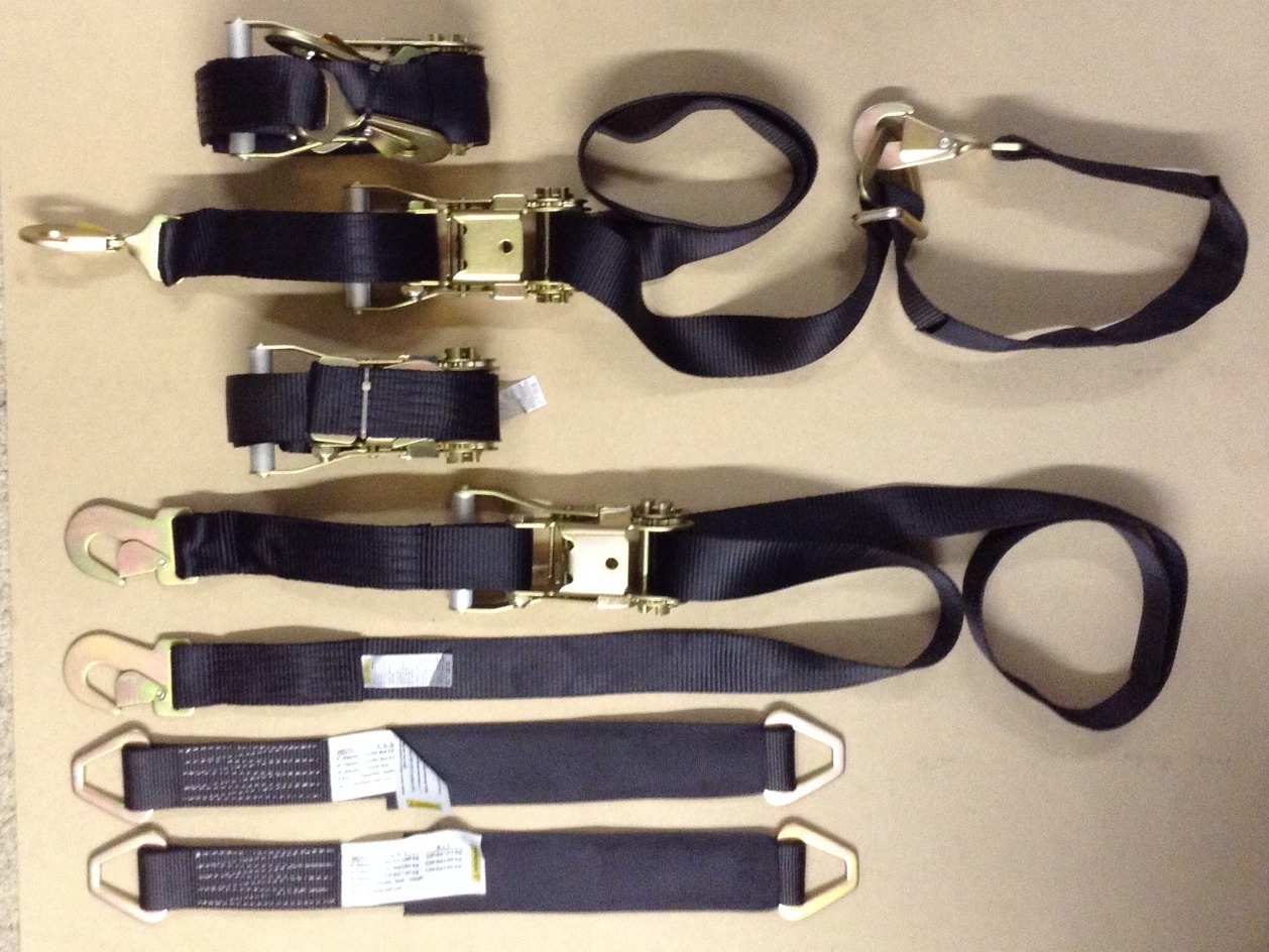 4-8 ft Ratchets-2 w/Built In Axle Straps 2-8ft Ratchets & 2-2 Ft Axle Straps USA