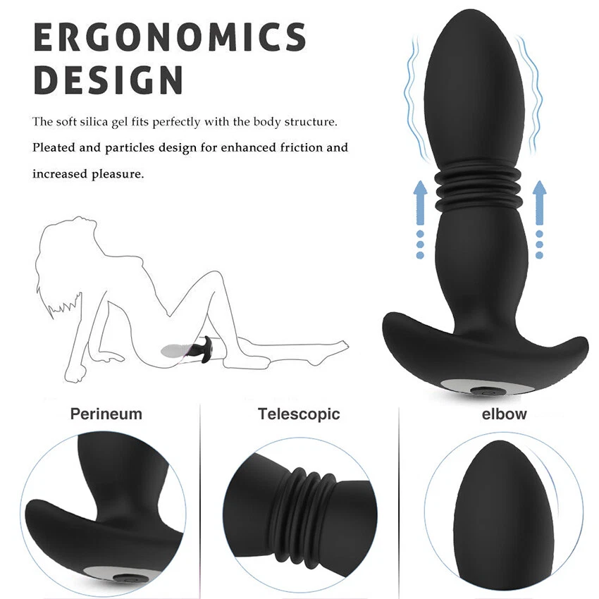 Powerful Flapping Prostate Massager Motor Telescopic Vibrators Remote Control US