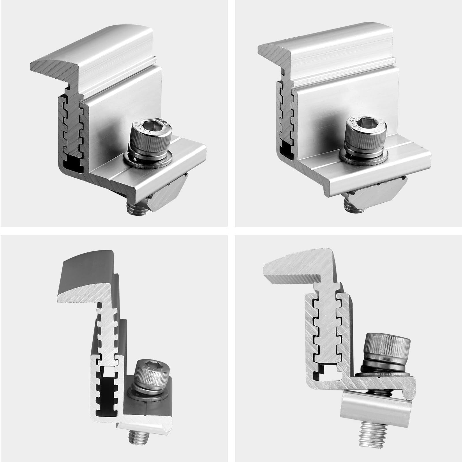Solar Panel Mounting Brackets 30-50mm Adjustable, 10pcs Aluminum Solar Panel ...