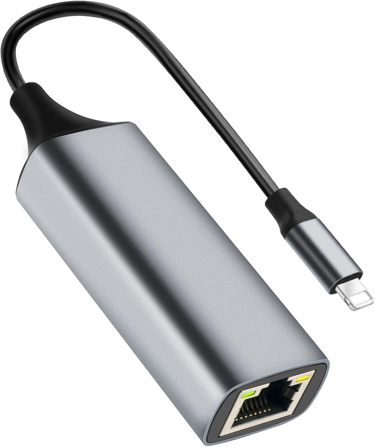 [MFi Certified] Lightning to Ethernet Adapter, 100Mbps RJ45 Gray