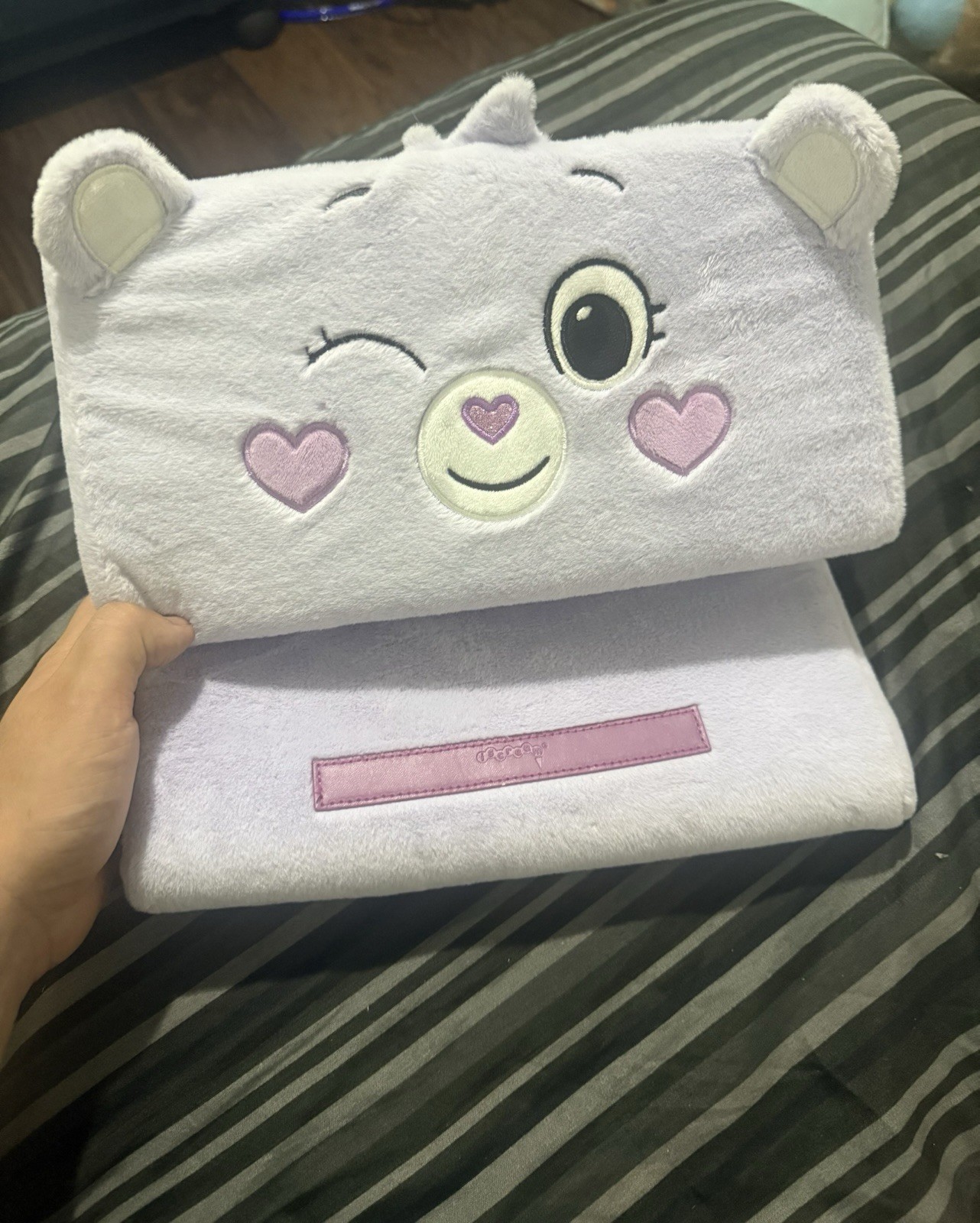 Preowned Purple Iscream Care Bears Share Bear Tablet Pillow