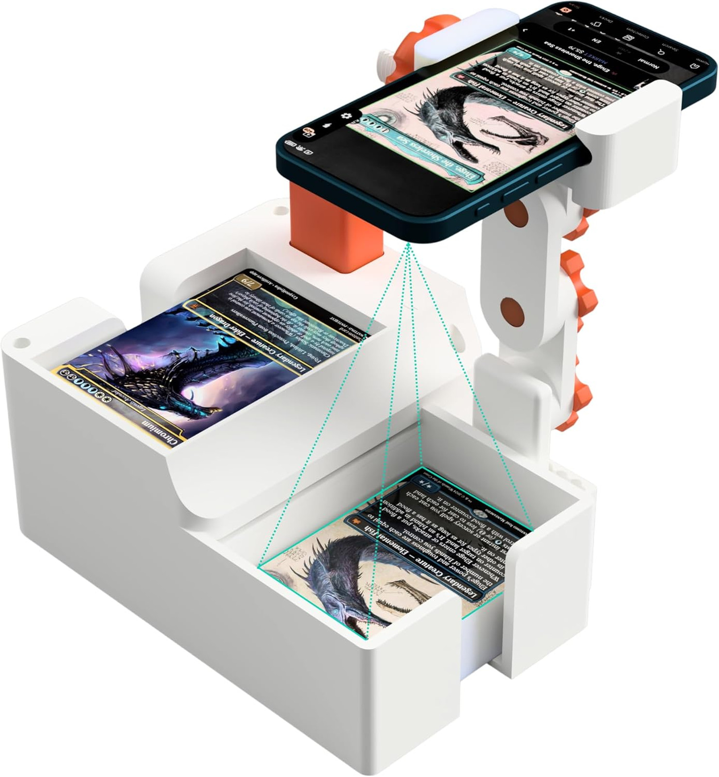 Semi-Automatic TCG Card Scanner with Batch Feeder for MTG Sleeved Cards