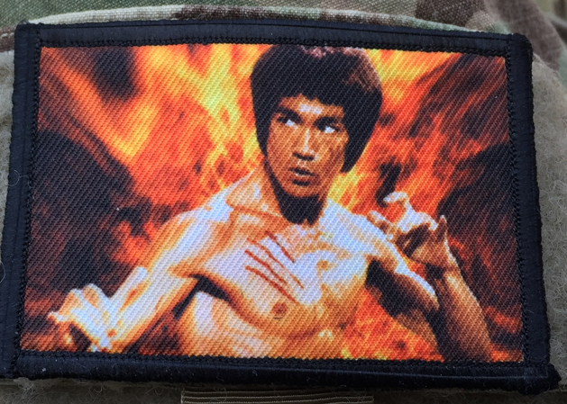 Bruce Lee Morale Patch Tactical ARMY Hook Military USA Badge Flag Kung Fu
