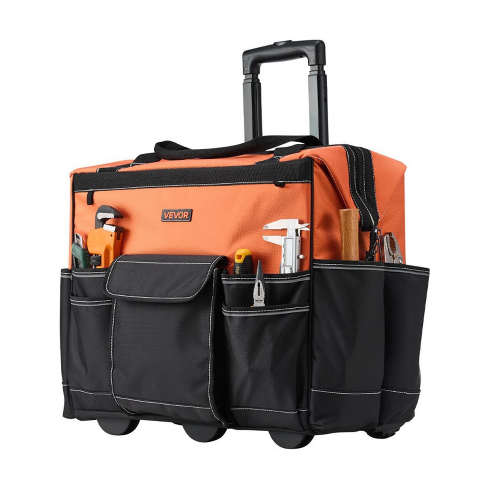 17 Stories Heavy Duty Rolling Tool Bag with 27 Pockets
