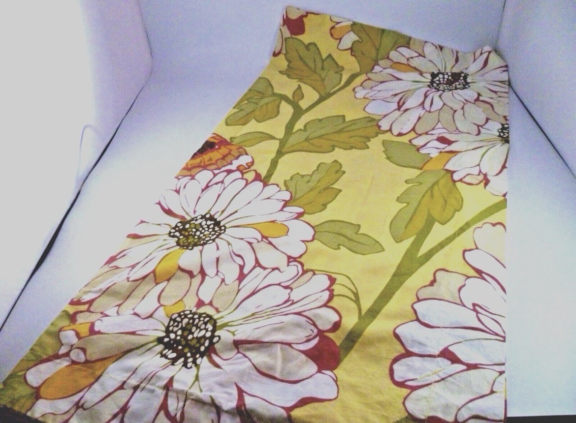 1 POTTERY BARN PILLOW EURO SHAM FLORAL BUTTERFLY YELLOW  GREEN ORANGE 26"