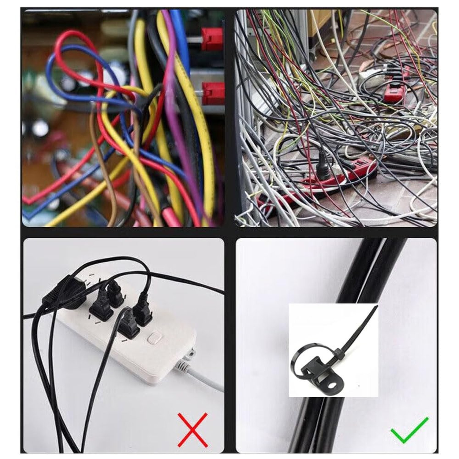 White Cable Zip Tie Mounts Kit-50 Pcs Cable Zip Tie Saddle Type Mounts Base W...