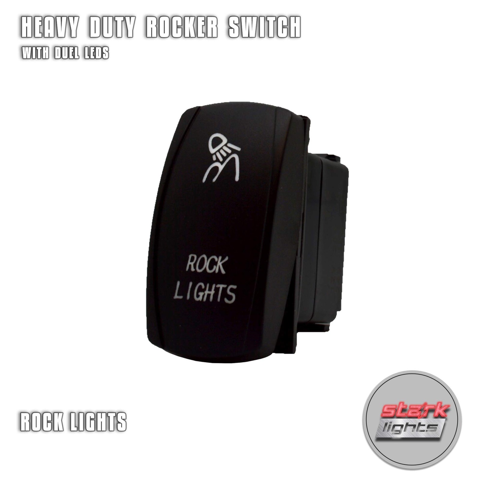 Rock Lights Red Laser Etched Toggle Switch 20A 12V Vertical Rocker 5Pin