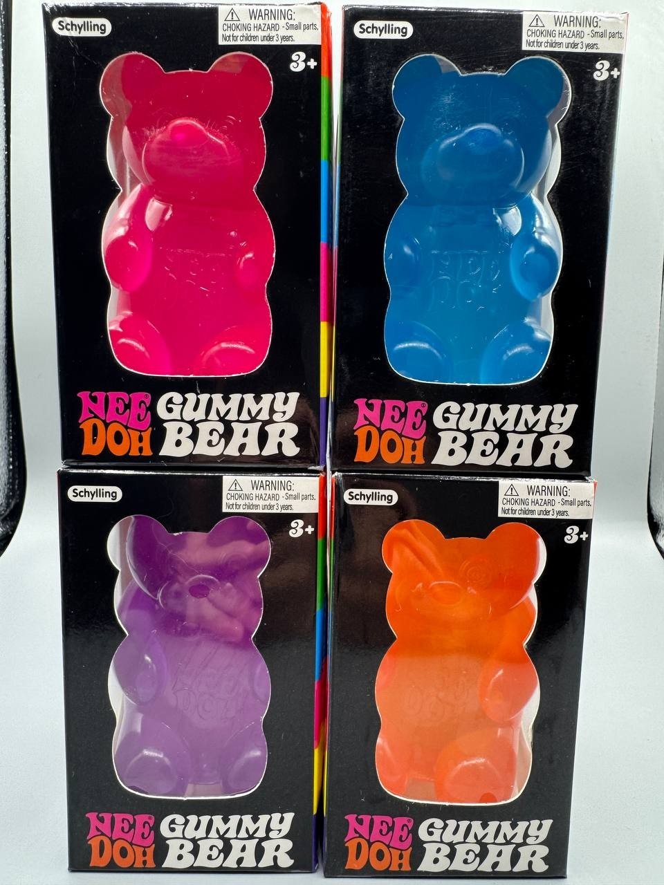 Needoh Gummy Bear Squishy Fidget Toy  - Authentic Blue, Purple, Orange, Pink New