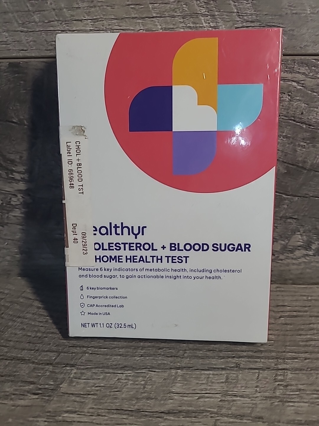 Healthyr Cholesterol + Blood Sugar, At Home Health Test, Expires 7/31/2025