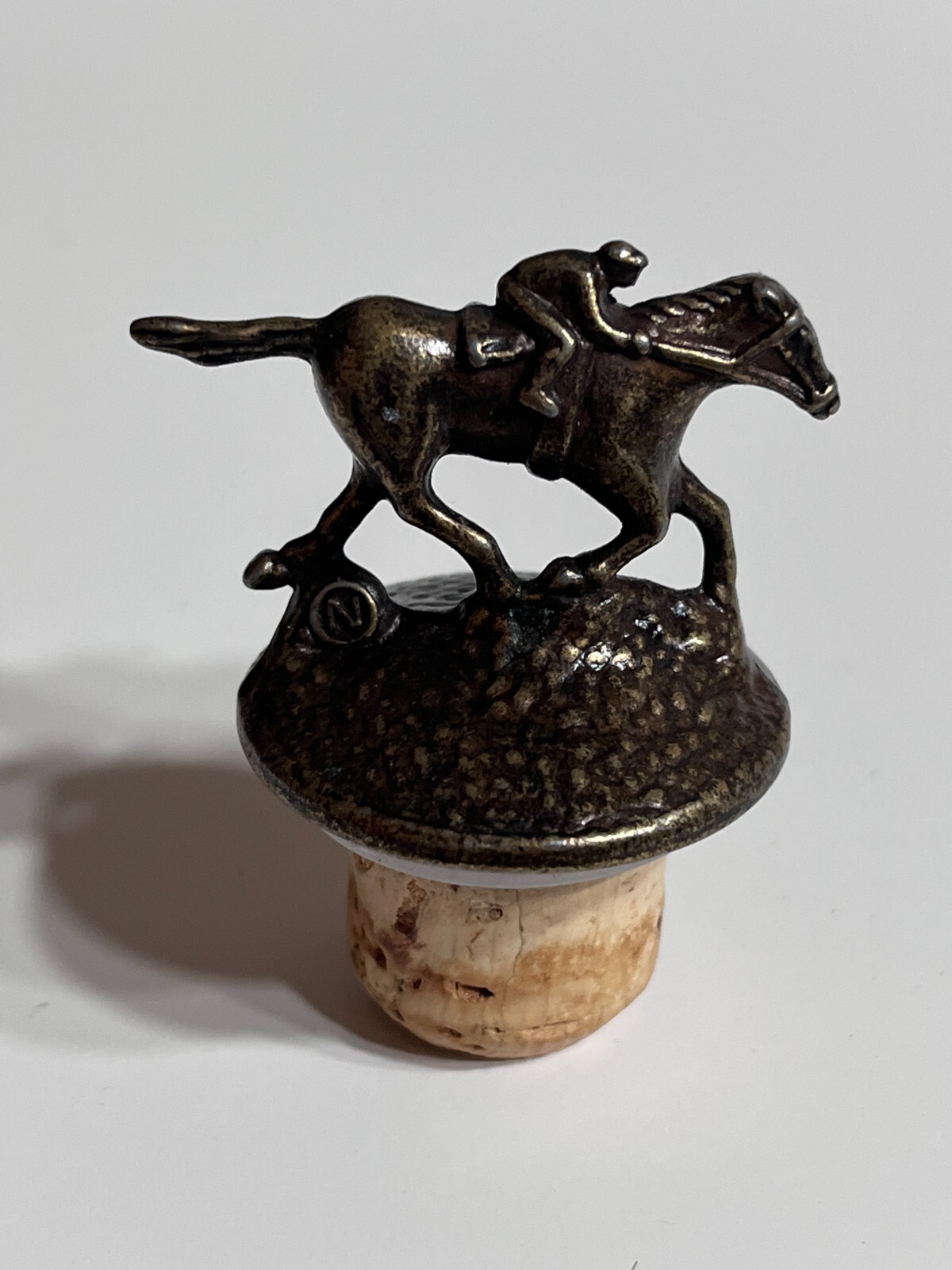 Blanton's Single Barrel Bourbon Bottle Horse & Jockey Cork Stopper Letter N