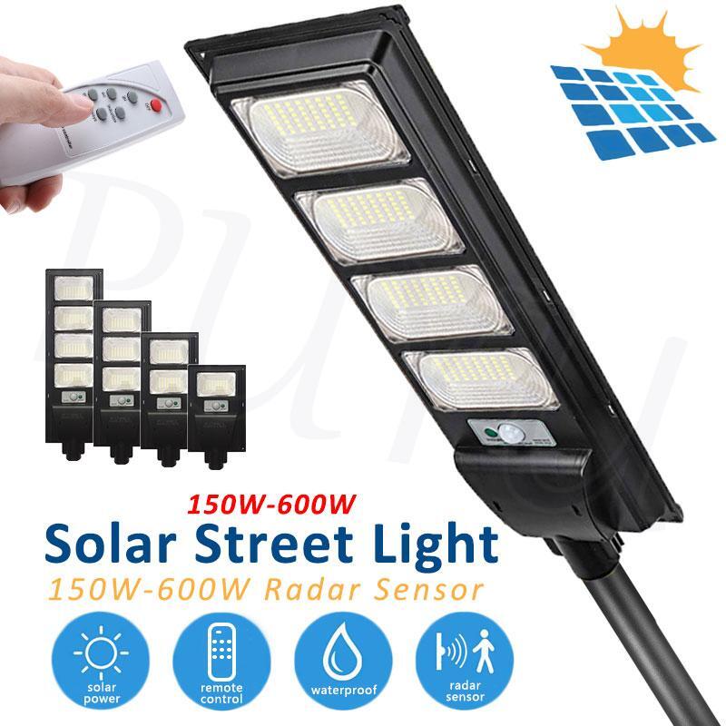 LED Garden Lights Street Light Solar Power Outdoor IP65 with Pole+Remote Sensor