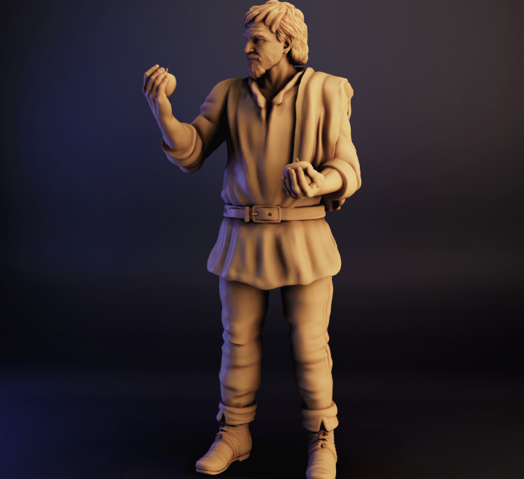 Apple Picker Townsfolk Traveler Adventurer NPC 28mm Scale DND D&D Mini TW