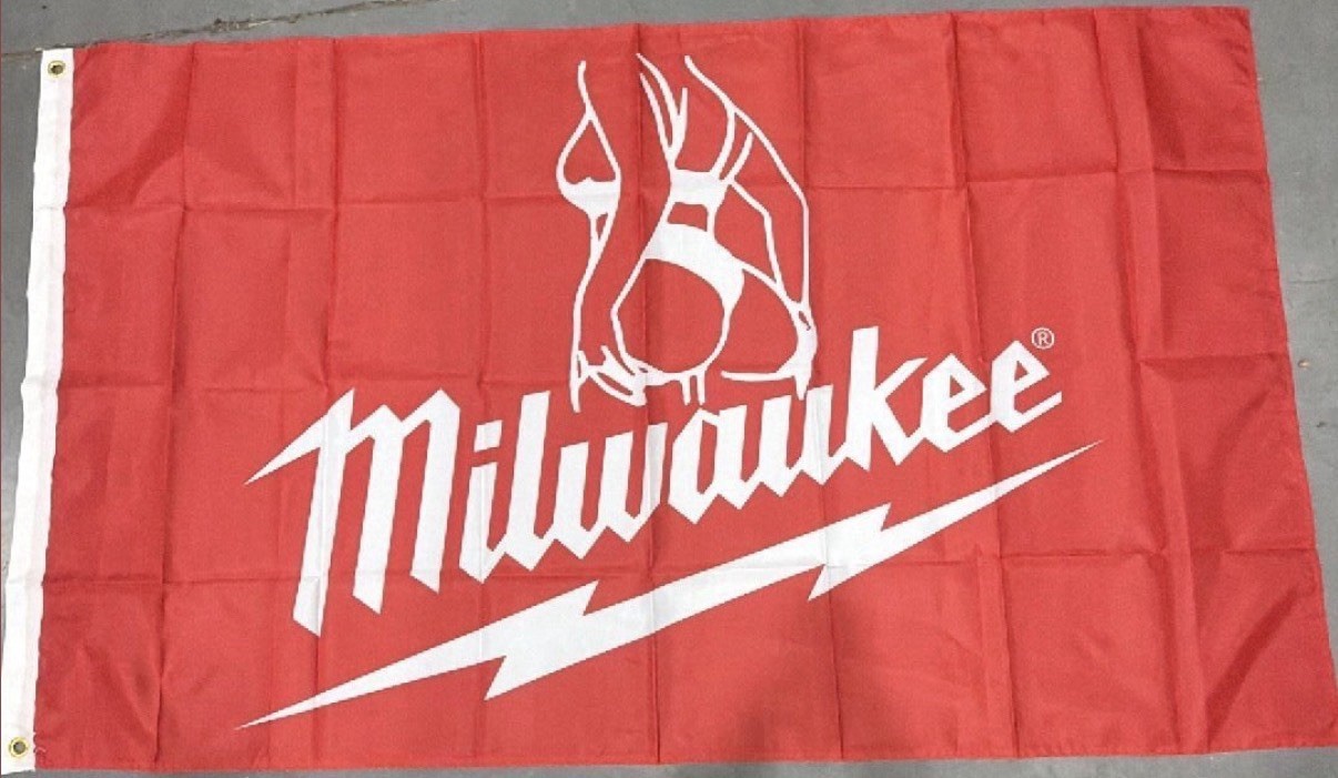 Milwaukee Tools “Fancy” Official Logo Wall Banner Flag