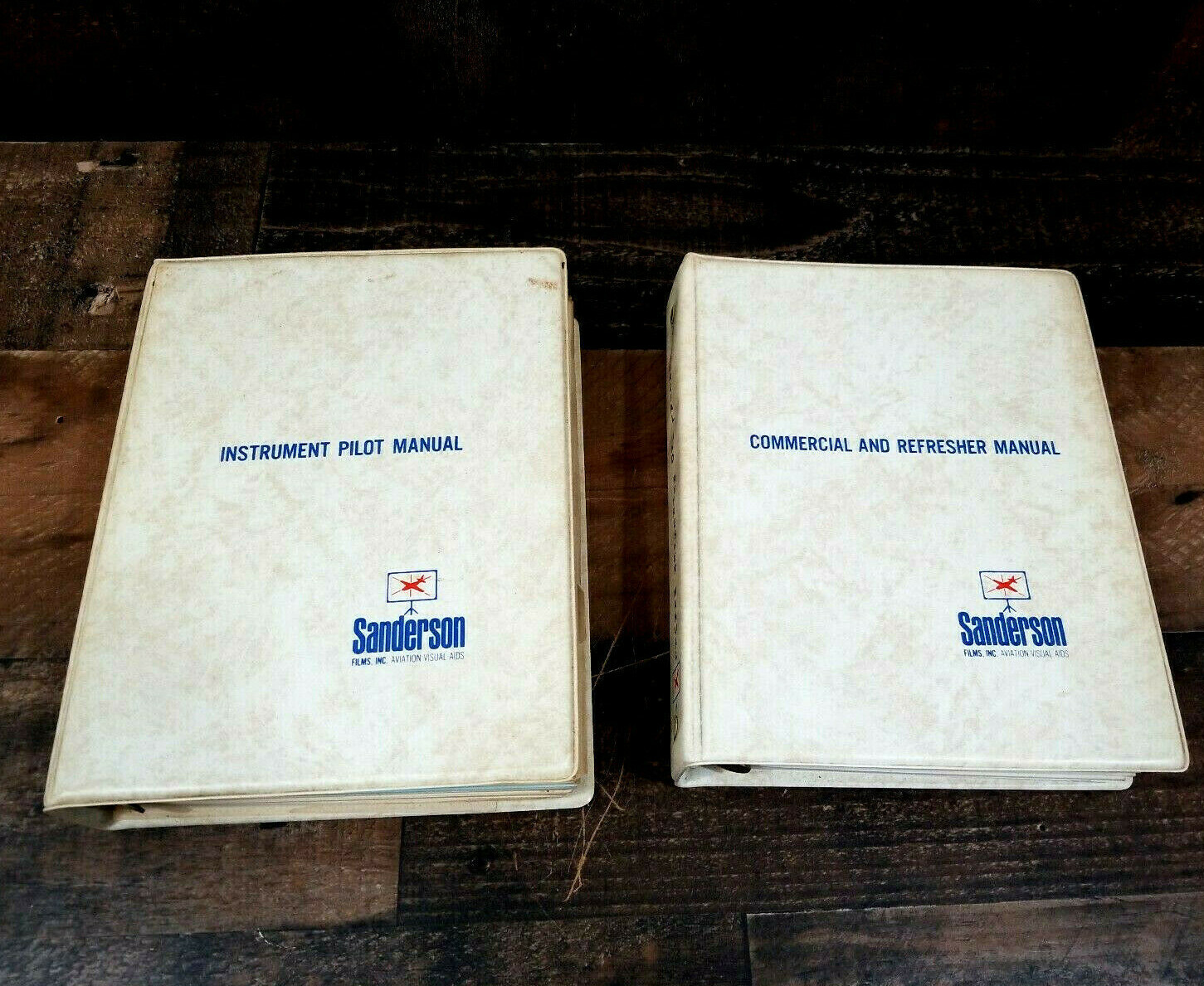 Rare Hard to Find Lot of 2 Sanderson Instrument Pilot Manuals 3 Ring Binder 1962