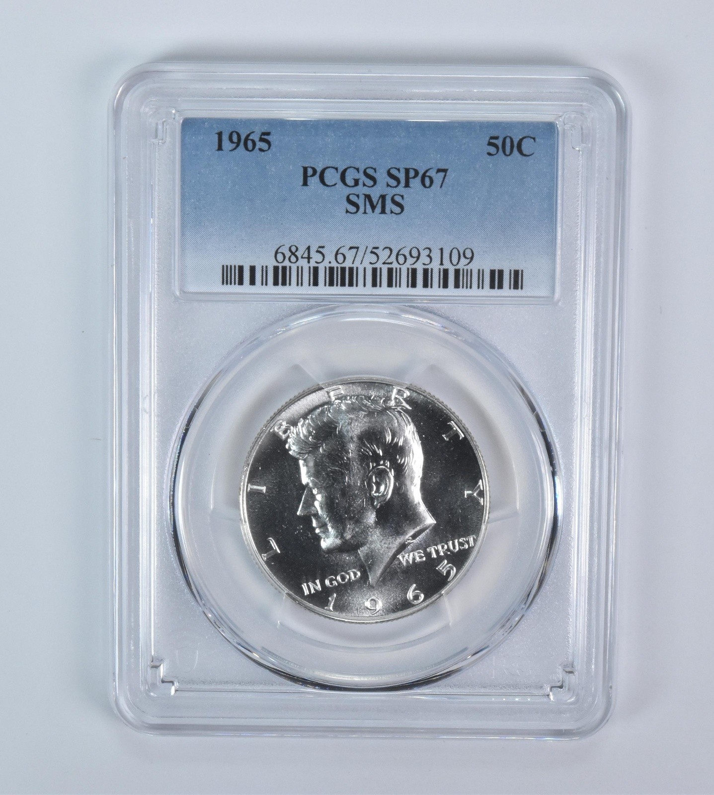 1965 Kennedy Half Dollar SMS SP67 PCGS Blue Label