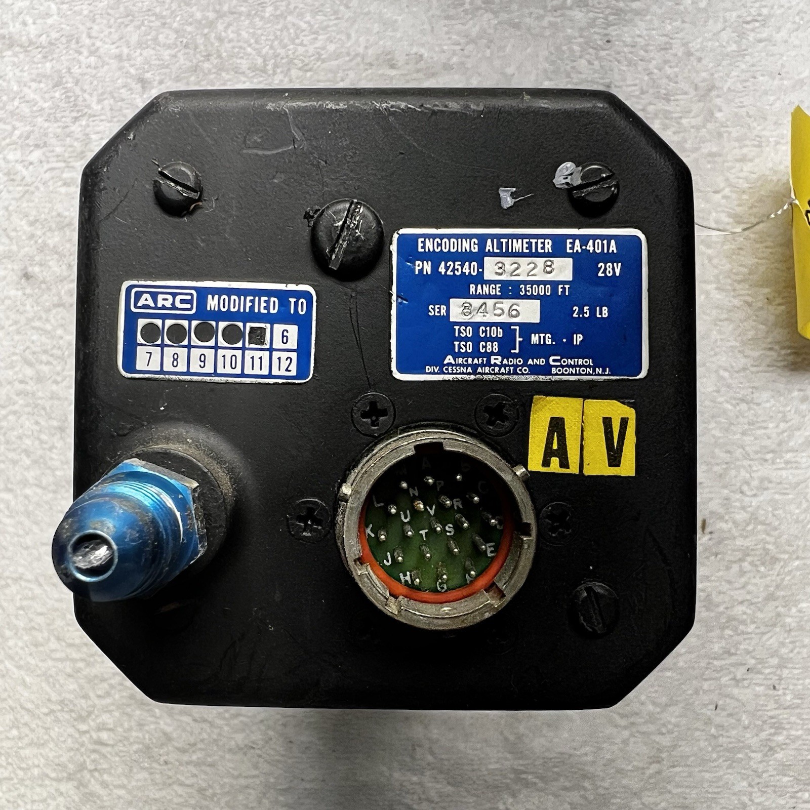 ARC Encoding Altimeter 42540-3228 W/ Mods 1-5