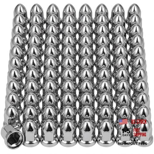 Pack Lug Nut Covers for Semi Truck, 33 mm by 2-1/2" Push-on ABS Plastic 60