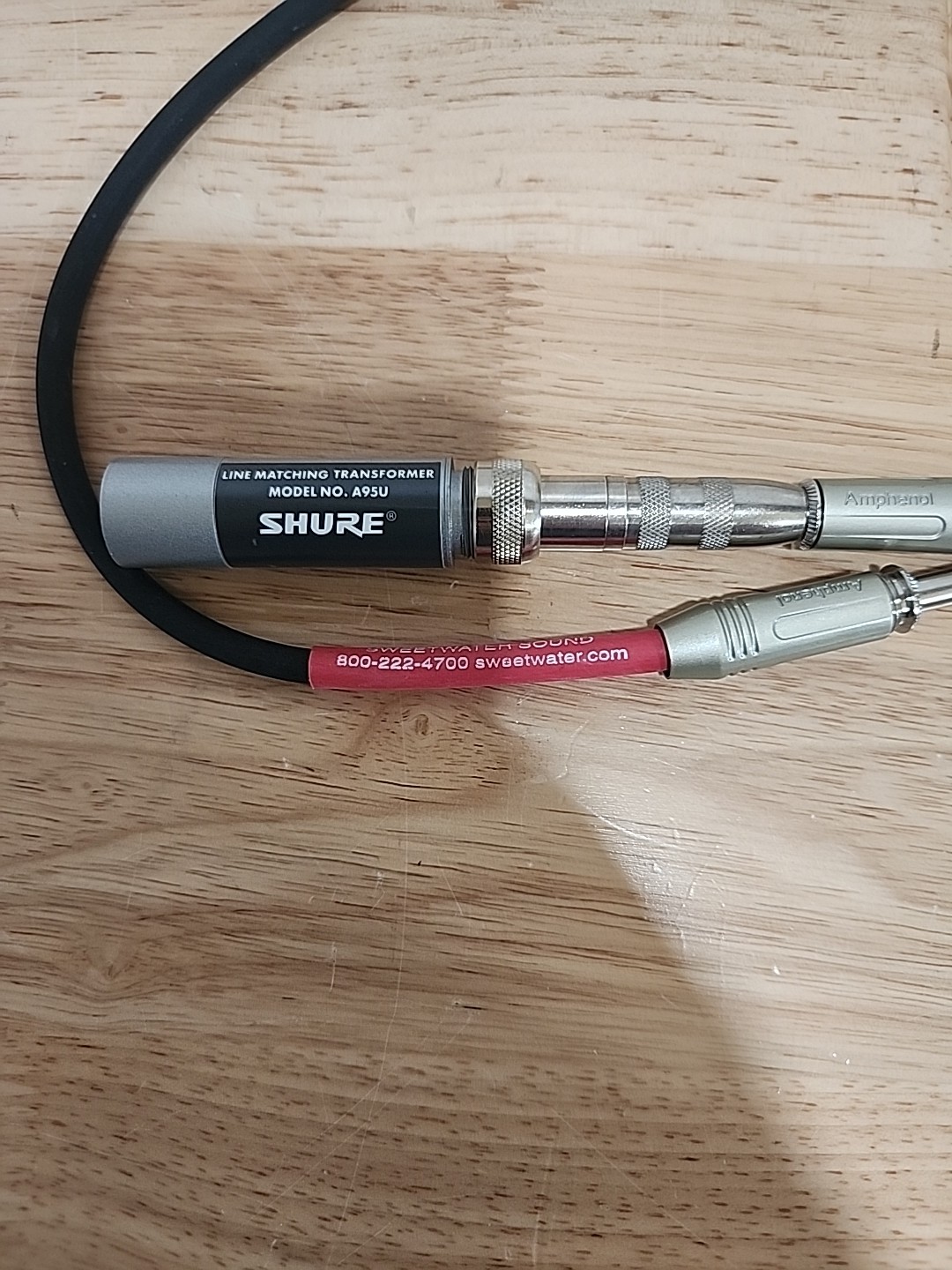 Shure A95U Line Matching Transformer (Male XLR to 1/4" Male Plug/Female Jack) W/