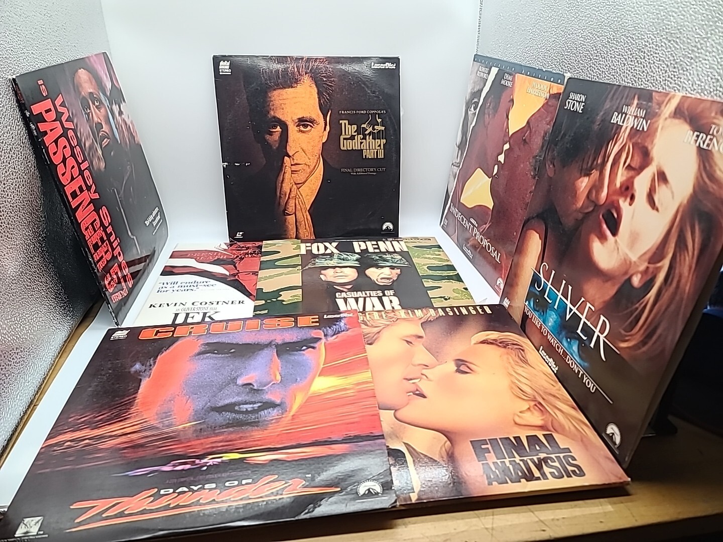 Lot Of 8 Laserdisc Vintage Costner, Cruise,  Pacino, Stone, Penn Moore, Snipes