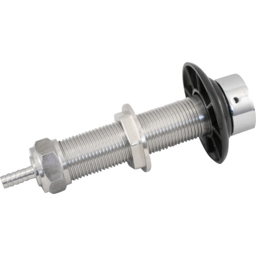 Beer Faucet Shank (Stainless) 4" - 1/4" barb - for Fridge door/wall keg
