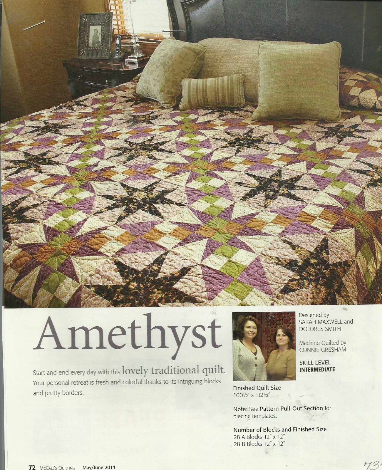 C0606  AMETHYST QUILT  PATTERN/INSTRUCTIONS