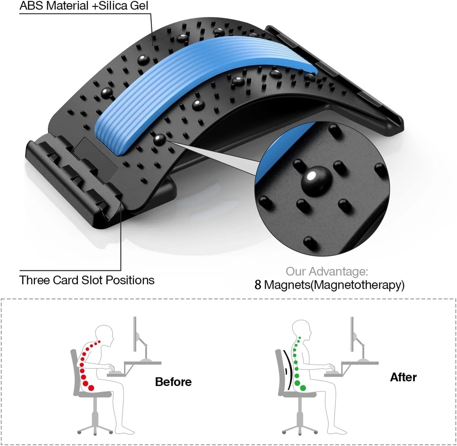 Back Stretcher for Lower Back Pain Relief, Back Cracking Device, Multi-Level