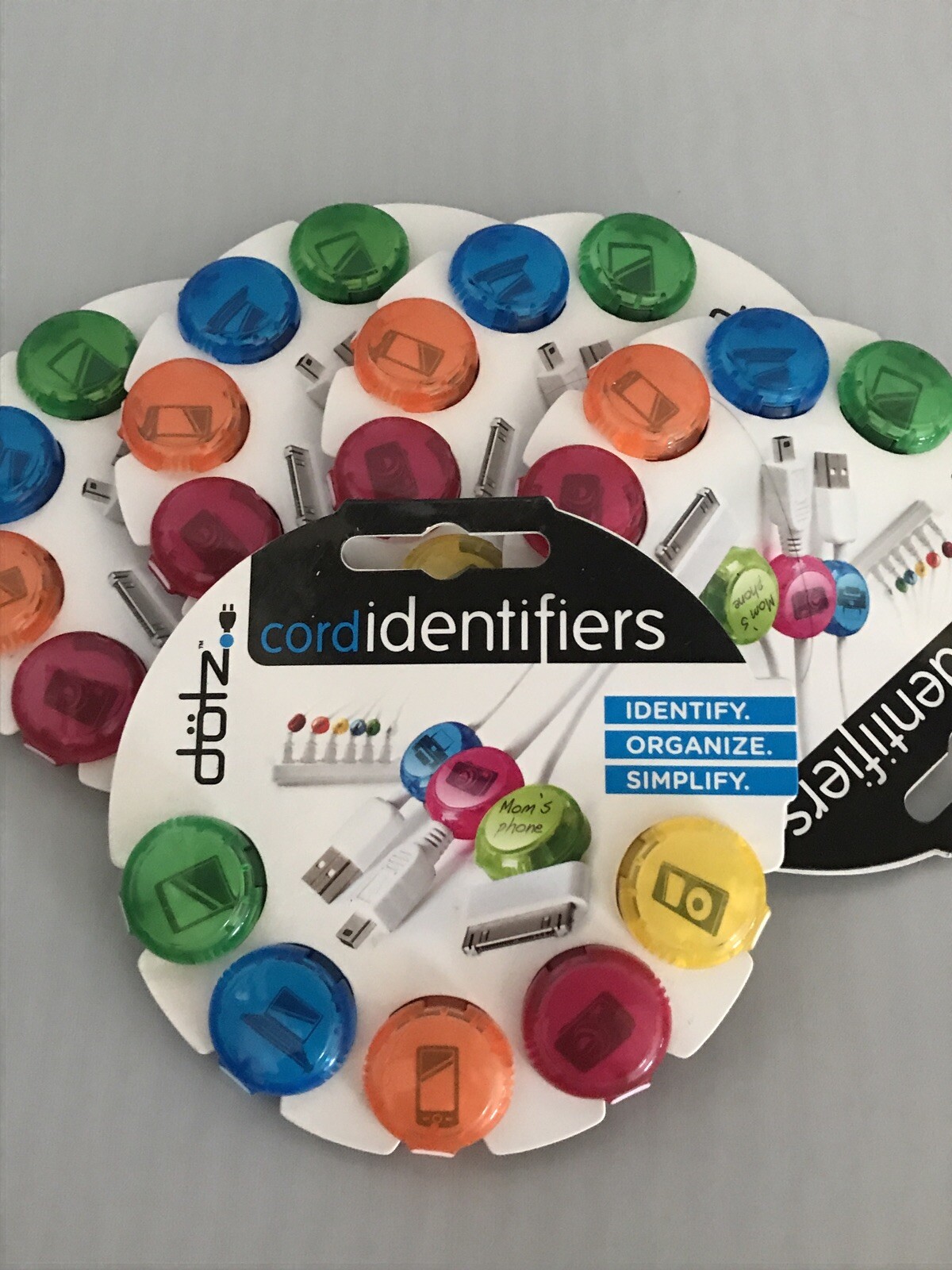 DOTZ Cord Identifiers, 5 Pieces, Assorted Colors, (Pack Of 5), 20 Pcs.