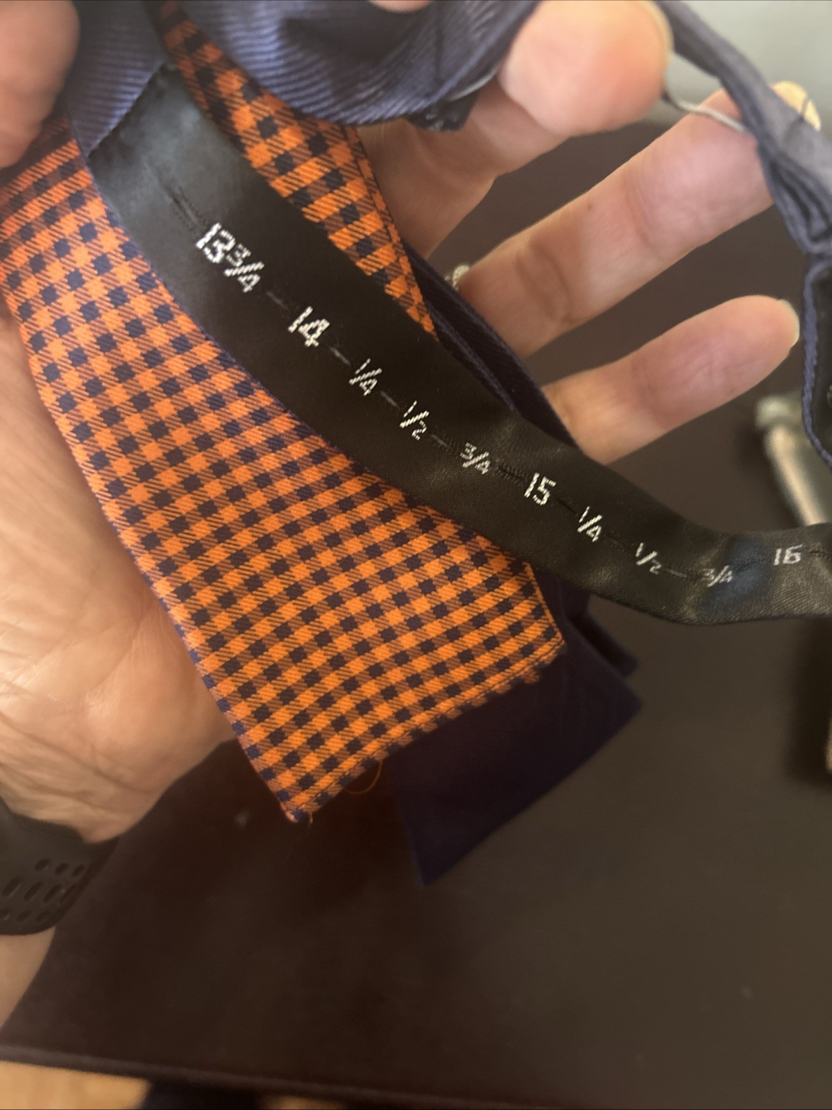 Tommy Hilfiger NWT Bowtie And Pocket Square Blue Orange Check