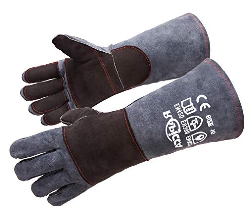 16 Grey-black Mig,tig,welding Gloves,bbq Gloves, Wood Stove Gloves