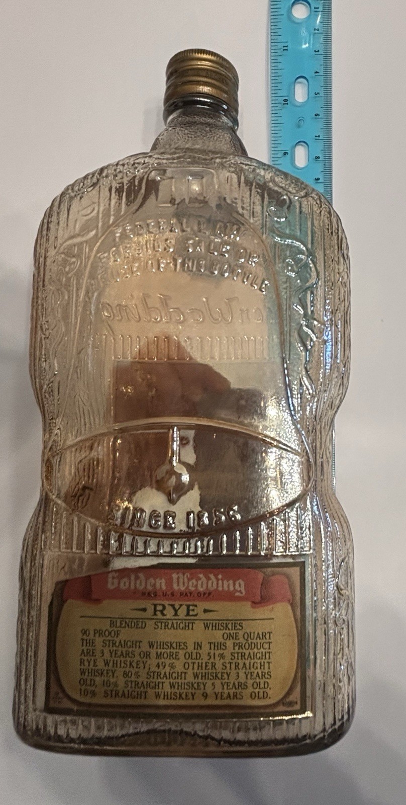 Golden Wedding 1 Quart Rye Bottle
