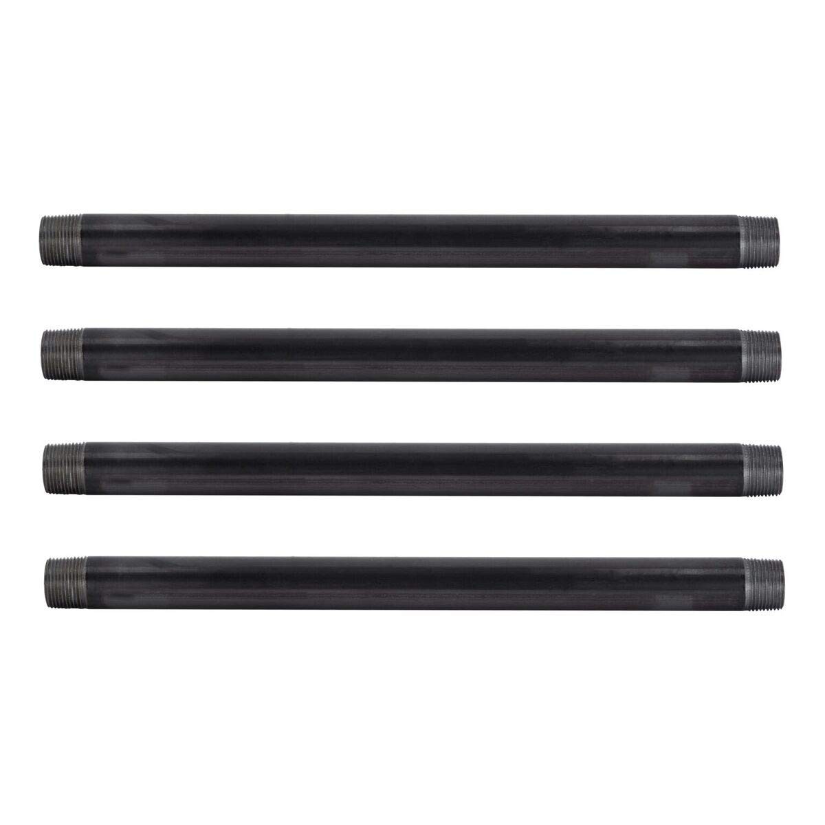 PIPE DECOR 1" x 18" Black Steel Plumbing Pipe, 4-Pack, Pre Cut X 18", Gray