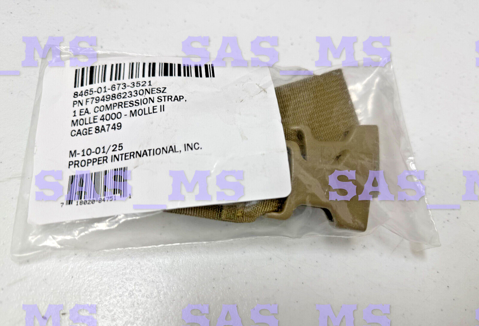 USGI MOLLE 4K Compression Strap 3521 OCP, 4000 Rucksack NSN 8465-01-673-3521