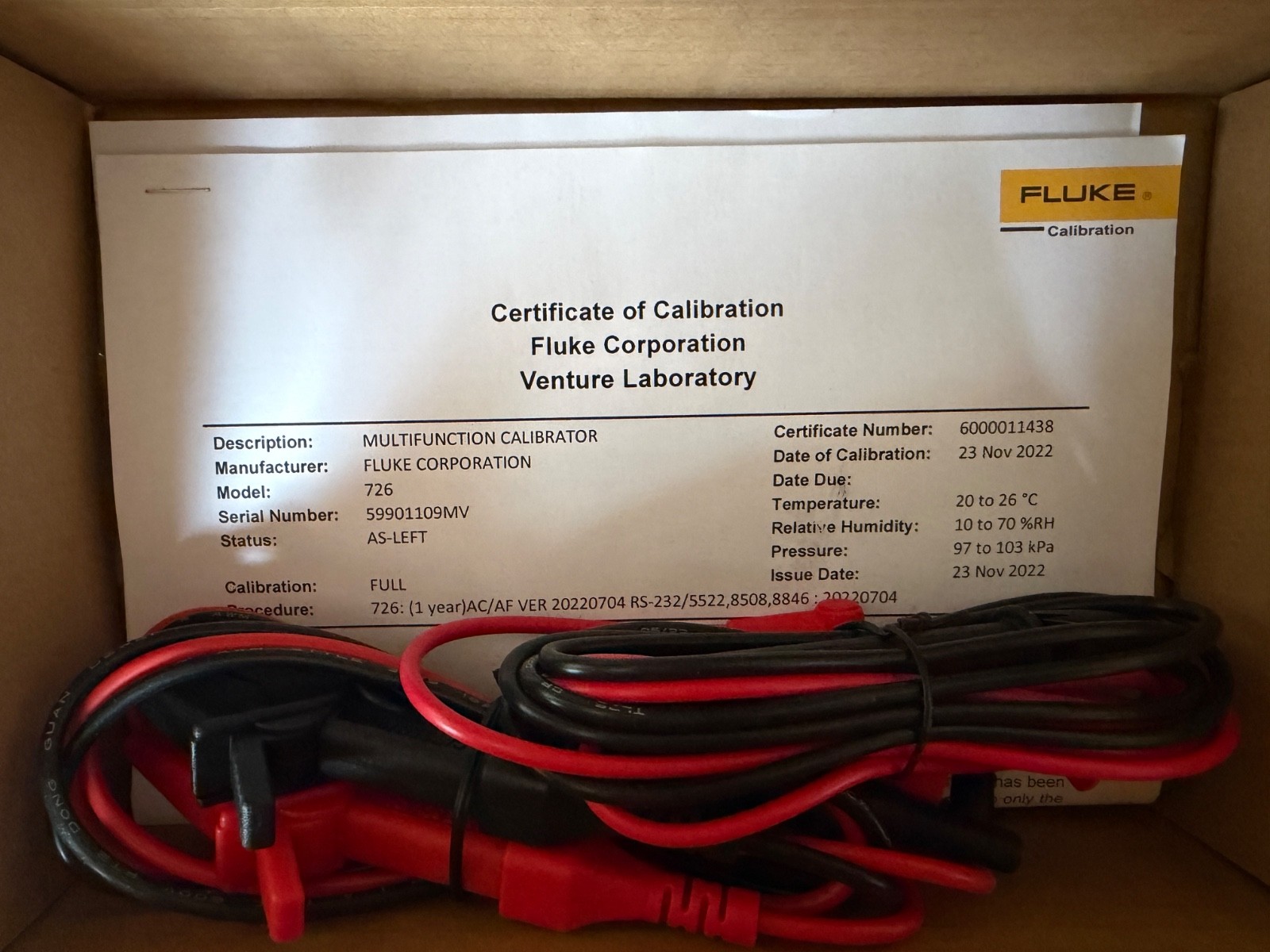 Fluke 726 Precision Multifunction Calibrator - Calibrated