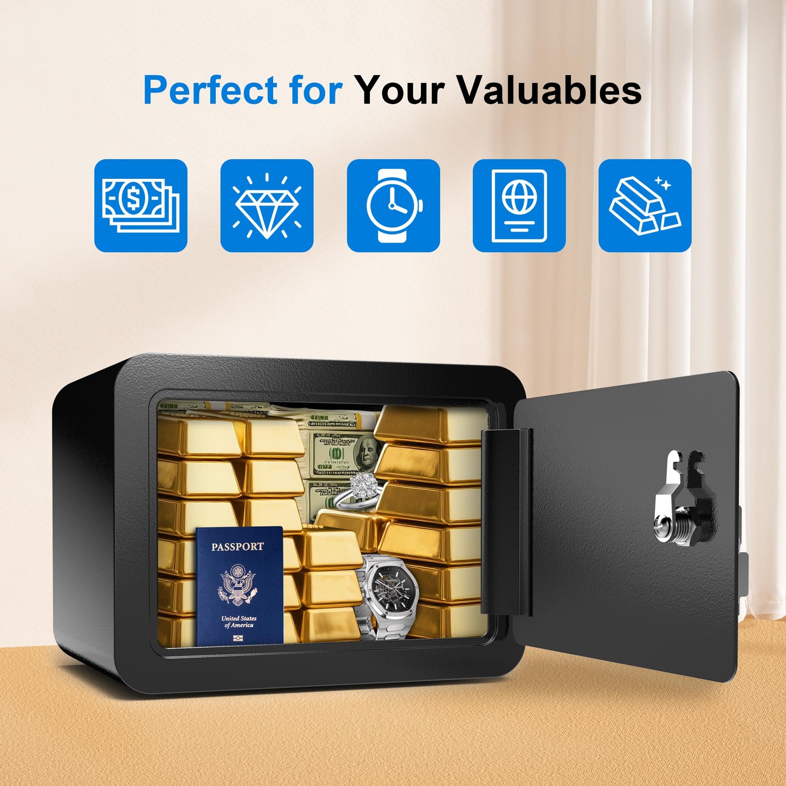 Mini Safe Small Safe Box Money Safe Small Safes for Home Dorm Mini Safes for ...